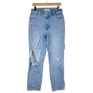 Abercrombie & Fitch Curve Love The 90s Straight Jean 30 LONG High Rise Blue